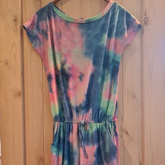 not sure, no brand tag. Pants - Tie-Dye Short Sleeve Jumpsuit